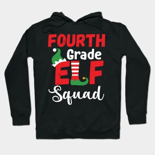 Cute Fourth Grade Elf Squad Teacher Christmas Hoodie